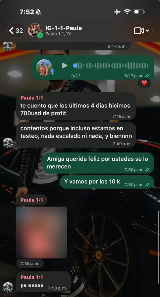 Alumna cuenta que en los últimos 4 días hicieron 700 dólares de ganancia, todavía en testeo