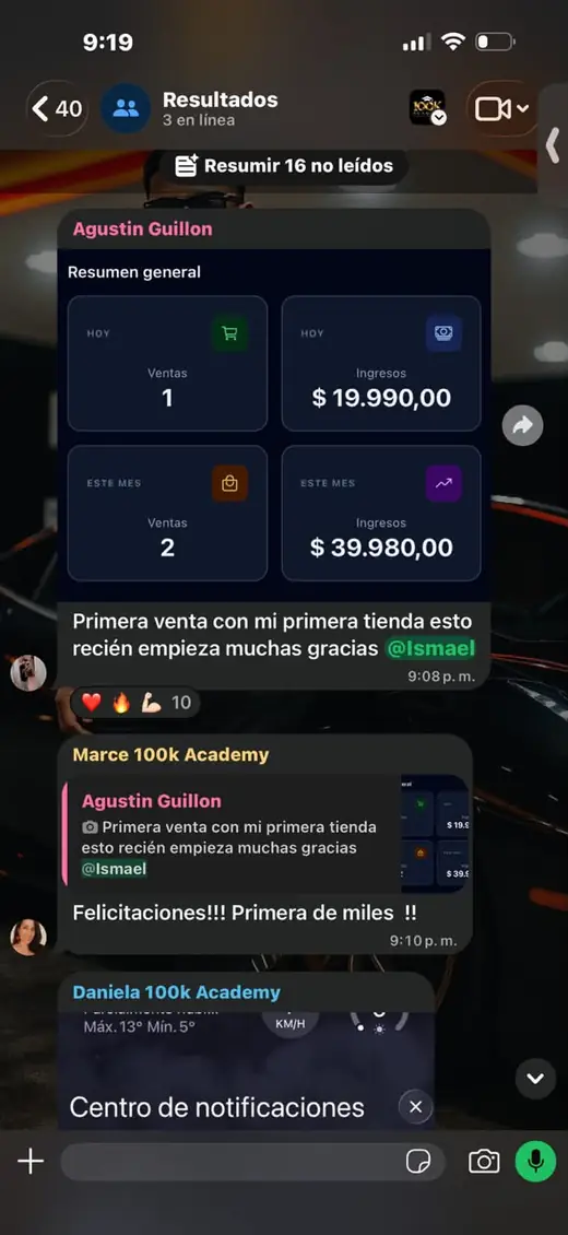 Alumno comparte la primera venta de su primera tienda