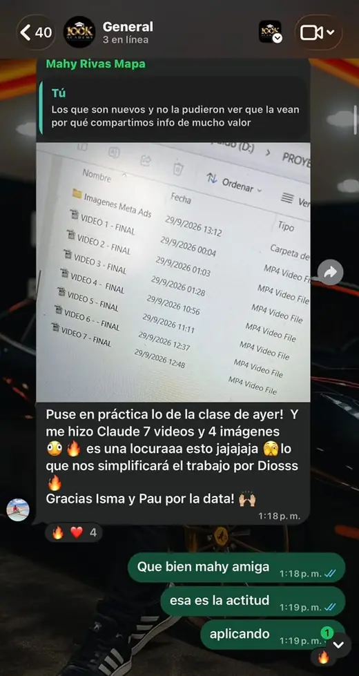 Alumna cuenta que Claude le hizo 7 videos y 4 imágenes después de la clase